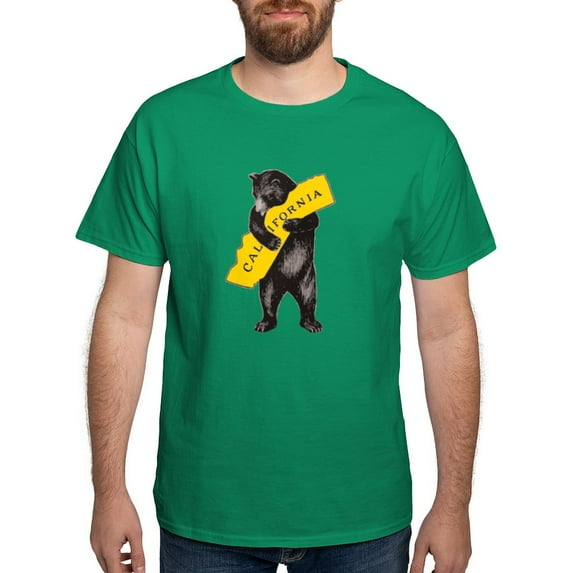 CafePress - Vintage California Bear Hug Illustration T Shirt - Men's Classic Graphic Cotton T-Shirt