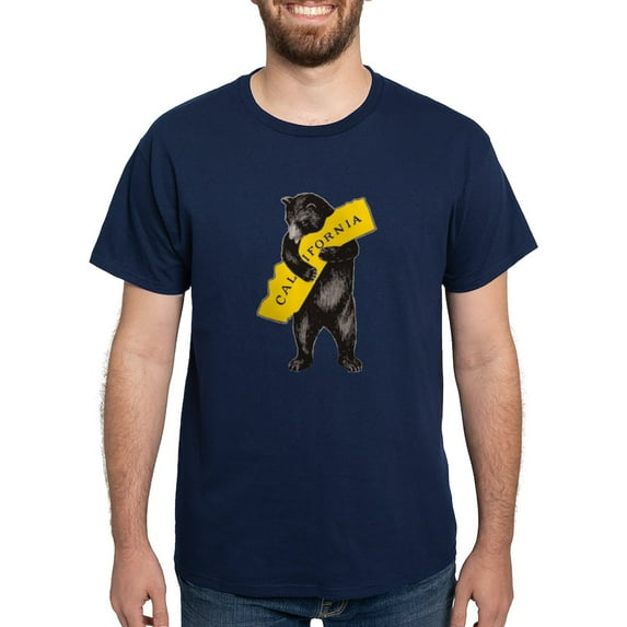 CafePress - Vintage California Bear Hug Illustration T Shirt - Men's Classic Graphic Cotton T-Shirt