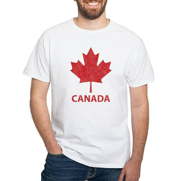 CafePress - Vintage Canada White T Shirt - Men's White Classic Cotton T-Shirts