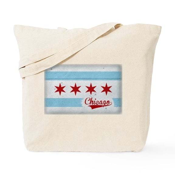 CafePress - Vintage Chicago Flag Design Tote Bag - Unisex Canvas Tote Bag, Beige, 1-Piece