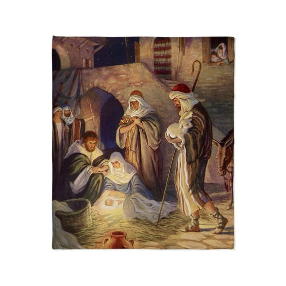 CafePress - Vintage Christmas Nativity Throw Blanket - Soft Fleece Throw Blanket, 50"x60" for All Ages