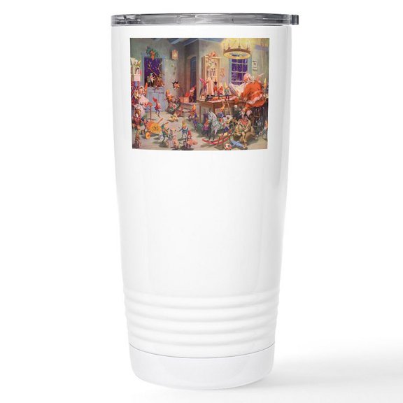CafePress - Vintage Christmas Santa Claus Travel Mug - Insulated Stainless Steel Travel Tumbler 20 oz.