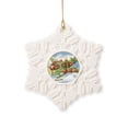 thumbnail image 1 of CafePress - Vintage Christmas, Santa Flying - Snowflake Ornament, 1 of 3