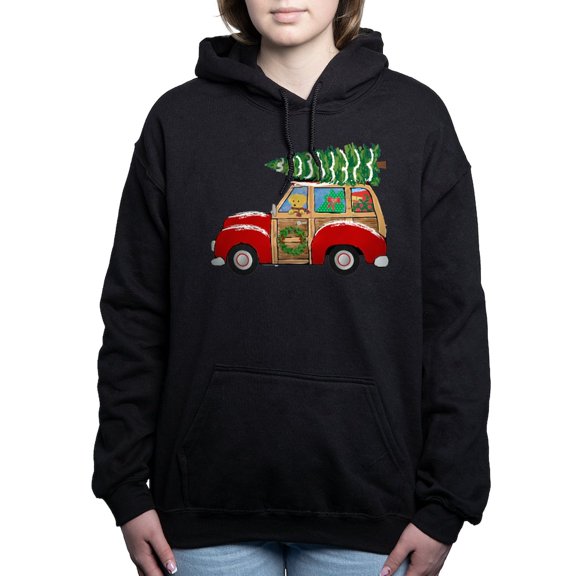 CafePress - Vintage Christmas Woody Wagon Women's Hooded Sweat - Pullover Hoodie, Classic & Comfortable Hooded Sweatshirt