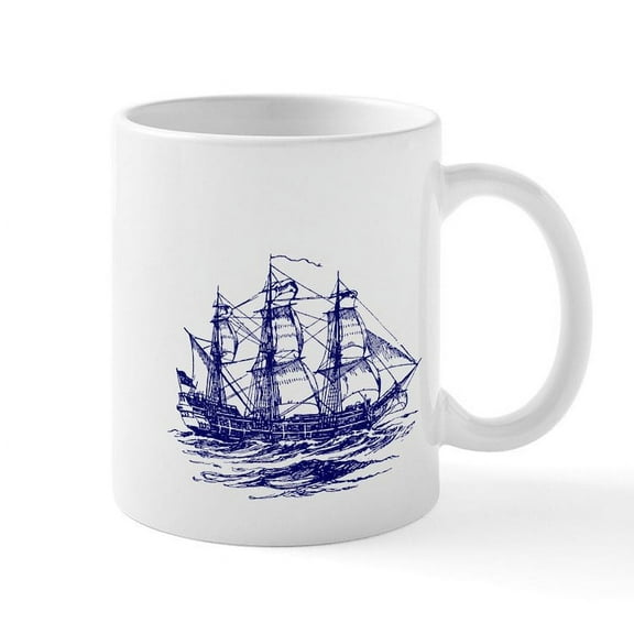 CafePress - Vintage Clipper Ship Mug - 11 oz Ceramic Mug - Novelty Coffee Tea Cup