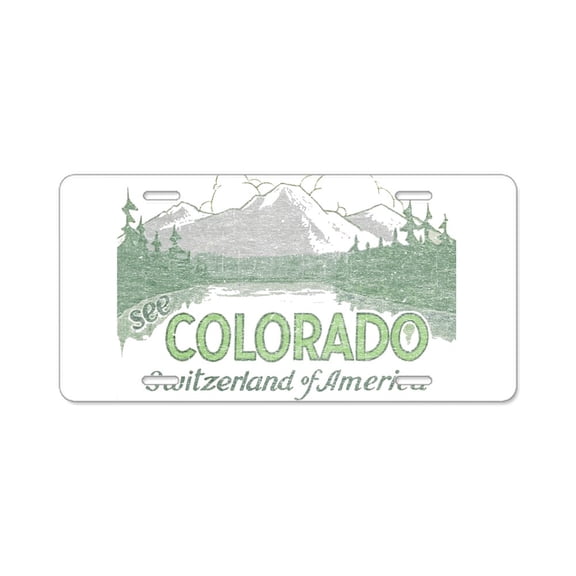 CafePress - Vintage Colorado Mountains - Aluminum License Plate, Front License Plate, Vanity Tag