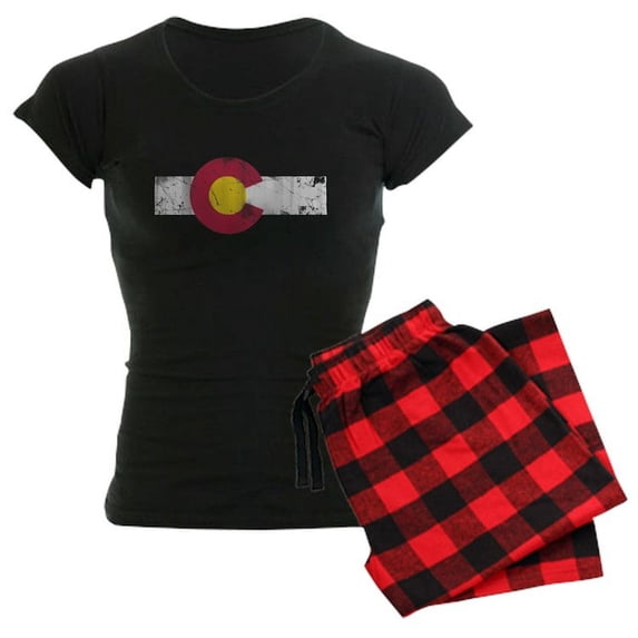 CafePress - Vintage Colorado State Flag Fade Pajamas - Women's Dark Pajamas