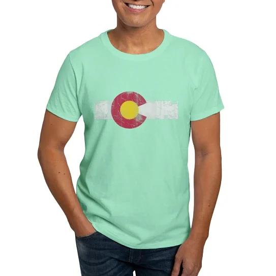 CafePress - Vintage Colorado State Flag Fade T Shirt - Men's Classic Cotton T-Shirts