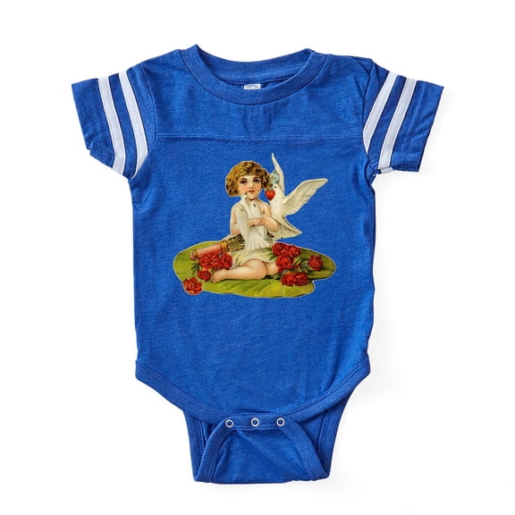 CafePress - Vintage Cupid On Lily Pad - Cute Infant Baby Football Bodysuit