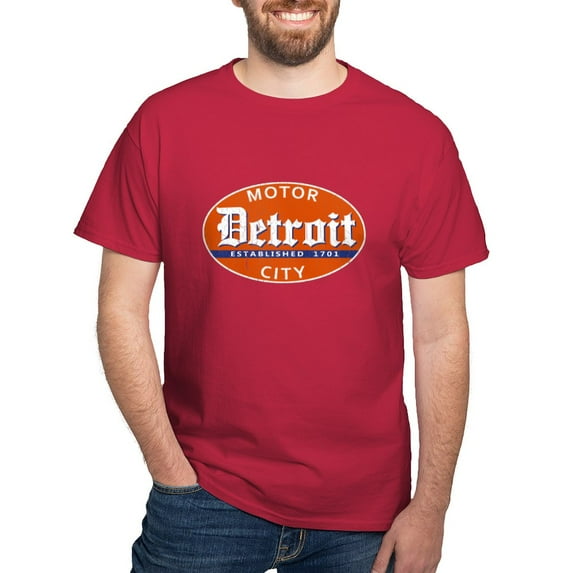 CafePress - Vintage Detroit, Motor City T Shirt - Men's Classic Graphic Cotton T-Shirt