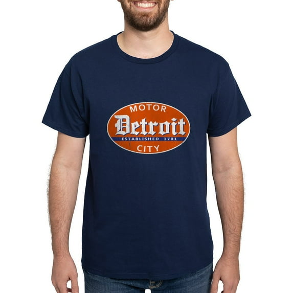 CafePress - Vintage Detroit, Motor City T Shirt - Men's Classic Graphic Cotton T-Shirt