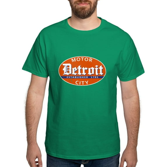 CafePress - Vintage Detroit, Motor City T Shirt - Men's Classic Graphic Cotton T-Shirt