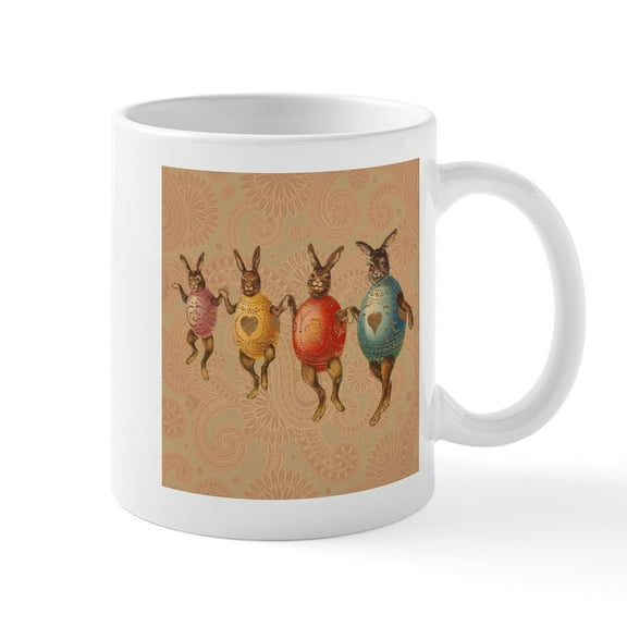 CafePress - Vintage Easter Bunnies In Egg Costumes Mug - 11 oz Ceramic Mug - Novelty Coffee Tea Cup