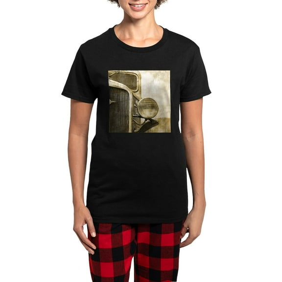 CafePress - Vintage Farm Truck Pajamas - Women's Short Sleeve Print T-Shirt and Pants Dark Cotton Pajama Set