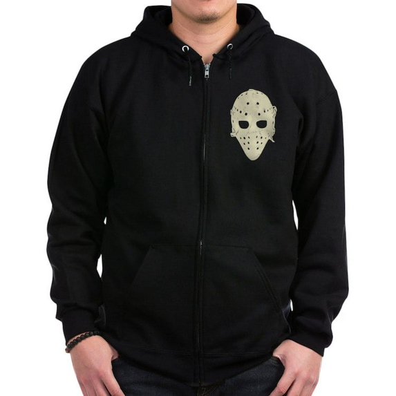 CafePress - Vintage Hockey Goalie Mask (Dark) Zip Hoodie (Dark - Zip Hoodie, Classic Hooded Sweatshirt with Metal Zipper