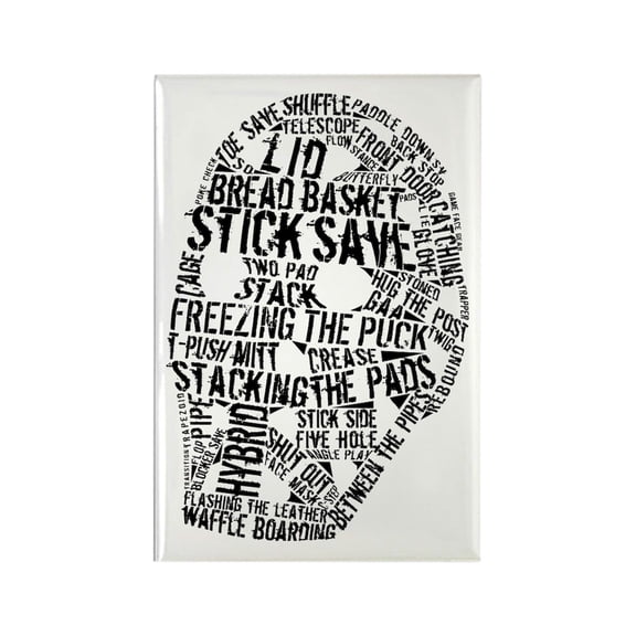 CafePress - Vintage Hockey Goalie Typography Mask Rectangle Ma - Rectangle Magnet, 2"x3" Refrigerator Magnet