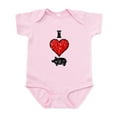 thumbnail image 1 of CafePress - Vintage I Heart Pig Infant Bodysuit - Baby Light Bodysuit, Size Newborn - 24 Months, 1 of 4