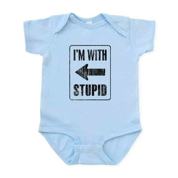 CafePress - Vintage I'm With Stupid [L] Infant Bodysuit - Baby Light Bodysuit, Size Newborn - 24 Months