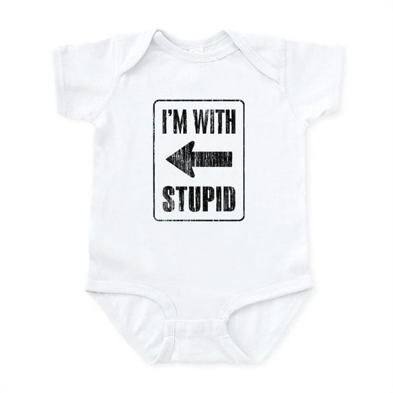 CafePress - Vintage I'm With Stupid [L] Infant Bodysuit - Baby Light Bodysuit, Size Newborn - 24 Months