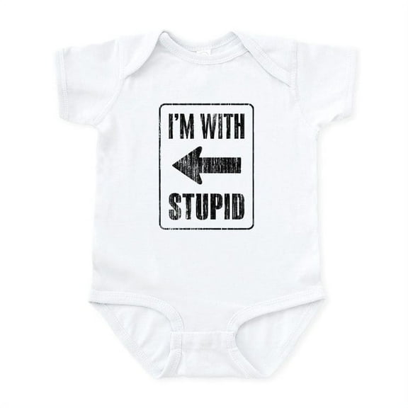 CafePress - Vintage I'm With Stupid [L] Infant Bodysuit - Baby Light Bodysuit, Size Newborn - 24 Months
