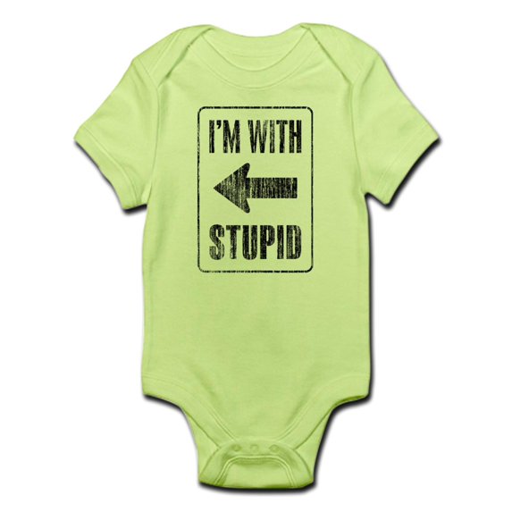 CafePress - Vintage I'm With Stupid [L] Infant Bodysuit - Baby Light Bodysuit