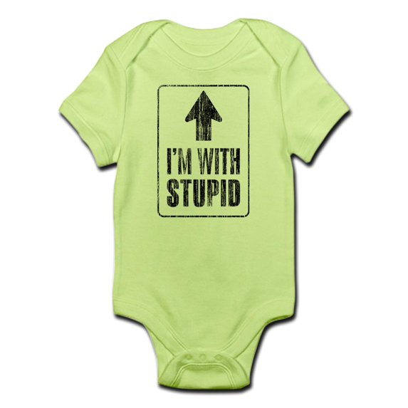 CafePress - Vintage I'm With Stupid [U] Infant Bodysuit - Baby Light Bodysuit