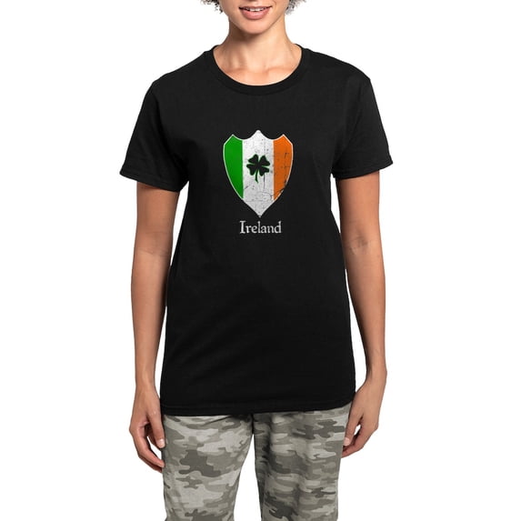 CafePress - Vintage Ireland Women's Dark Pajamas - Women's Short Sleeve Print T-Shirt and Pants Dark Cotton Pajama Set