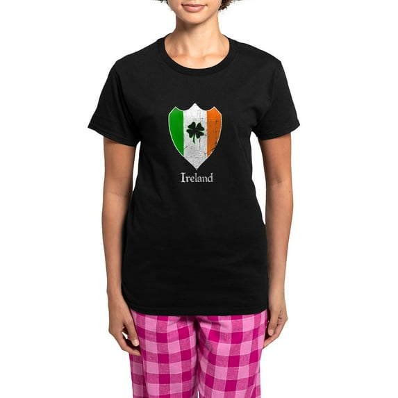 CafePress - Vintage Ireland Women's Dark Pajamas - Women's Short Sleeve Print T-Shirt and Pants Dark Cotton Pajama Set