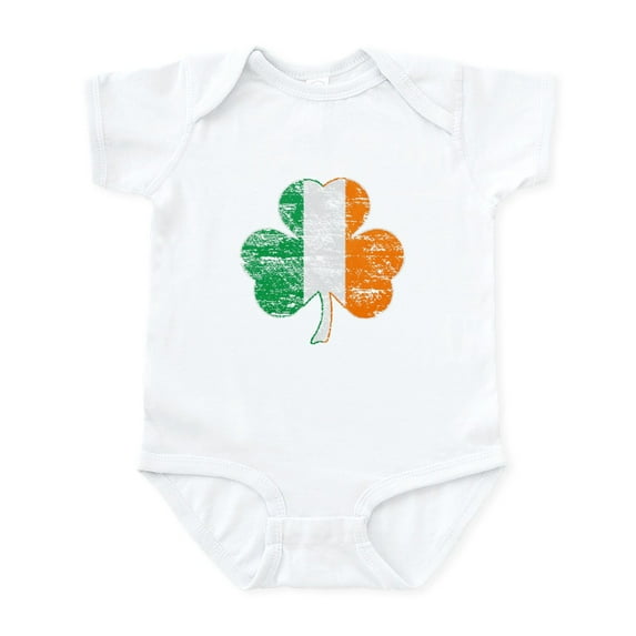 CafePress - Vintage Irish Flag Shamrock Body Suit - Baby Light Bodysuit, Size Newborn - 24 Months