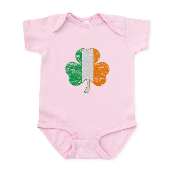 CafePress - Vintage Irish Flag Shamrock Body Suit - Baby Light Bodysuit, Size Newborn - 24 Months