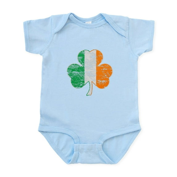 CafePress - Vintage Irish Flag Shamrock Body Suit - Baby Light Bodysuit, Size Newborn - 24 Months