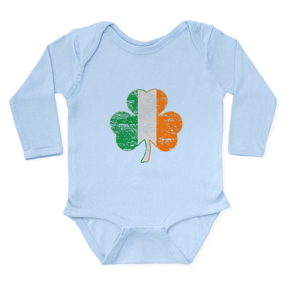 CafePress - Vintage Irish Flag Shamrock Body Suit - Long Sleeve Cotton Baby Bodysuit