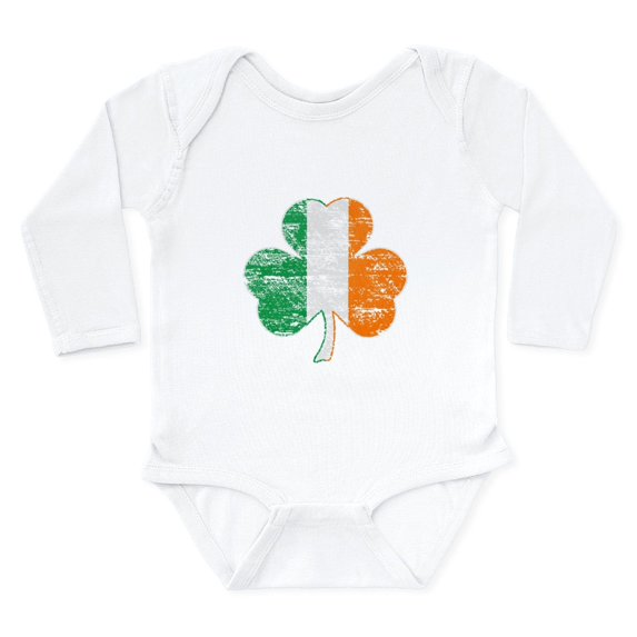 CafePress - Vintage Irish Flag Shamrock Body Suit - Long Sleeve Cotton Baby Bodysuit