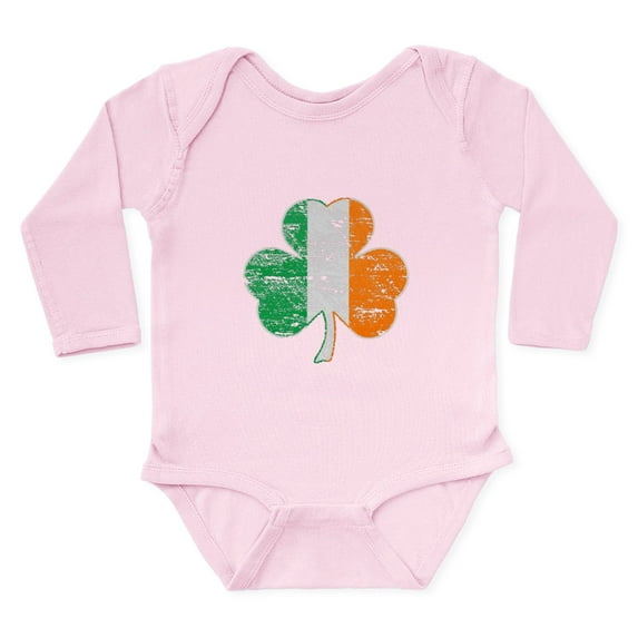 CafePress - Vintage Irish Flag Shamrock Body Suit - Long Sleeve Cotton Baby Bodysuit