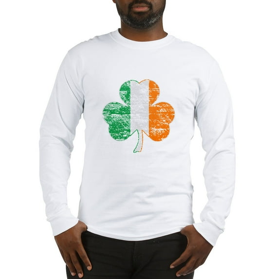 CafePress - Vintage Irish Flag Shamrock Long Sleeve T Shirt - Unisex Cotton Long Sleeve T-Shirt