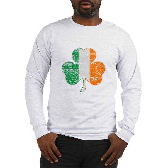 CafePress - Vintage Irish Flag Shamrock Long Sleeve T Shirt - Unisex Cotton Long Sleeve T-Shirt