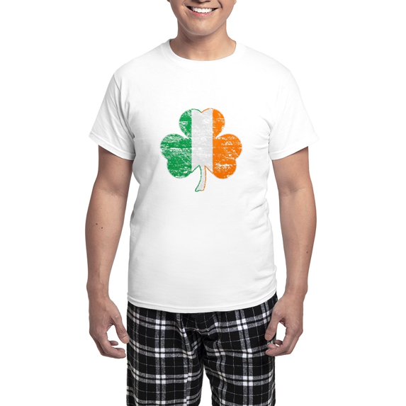 CafePress - Vintage Irish Flag Shamrock Pajamas - Men's Light Loose Fit Cotton Pajama Set