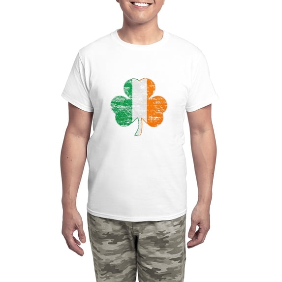 CafePress - Vintage Irish Flag Shamrock Pajamas - Men's Light Loose Fit Cotton Pajama Set