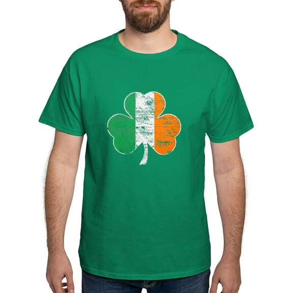 CafePress - Vintage Irish Flag Shamrock T Shirt - Men's Classic Graphic Cotton T-Shirt