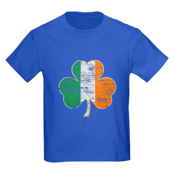 CafePress - Vintage Irish Flag Shamrock T Shirt - Dark T-Shirt Kids XS-XL
