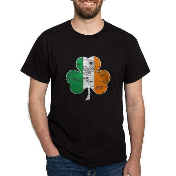 CafePress - Vintage Irish Flag Shamrock T Shirt - Men's Classic Graphic Cotton T-Shirt