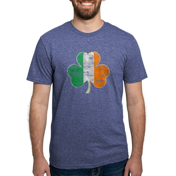 CafePress - Vintage Irish Flag Shamrock T Shirt - Mens Tri-blend T-Shirt