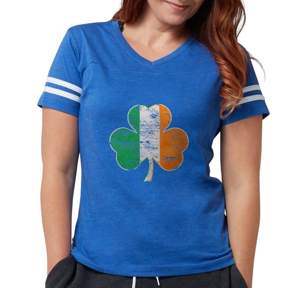 CafePress - Vintage Irish Flag Shamrock T Shirt - Womens Football Shirt