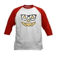 thumbnail image 1 of CafePress - Vintage Jack O Lantern With Glasses Halloween Base - Kids Cotton Baseball Jersey, 3/4 Sleeve Shirt, 1 of 4