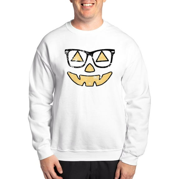 CafePress - Vintage Jack O Lantern With Glasses Halloween Swea - Crew Neck Sweatshirt