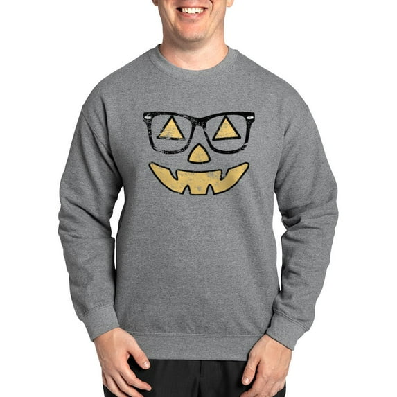 CafePress - Vintage Jack O Lantern With Glasses Halloween Swea - Crew Neck Sweatshirt