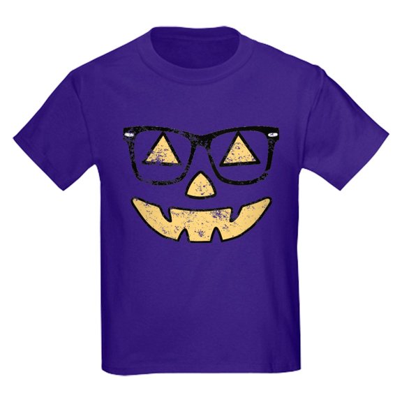 CafePress - Vintage Jack O Lantern With Glasses Halloween T Sh - Dark T-Shirt Kids XS-XL