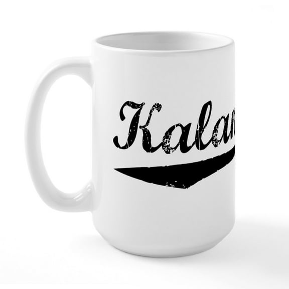 CafePress - Vintage Kalamazoo (Black) Large Mug - 15 oz Ceramic Large White Novelty Mug