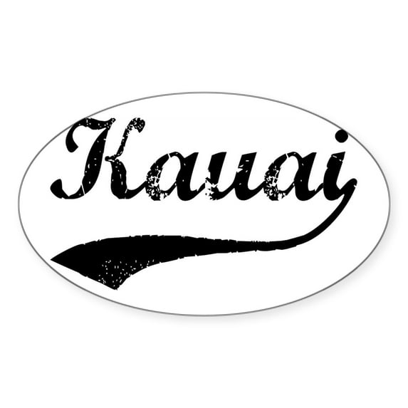 CafePress - Vintage Kauai - Sticker (Oval)