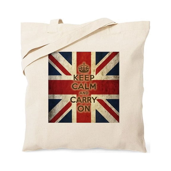 CafePress - Vintage Keep Calm And Carry On Tote Bag - Unisex Canvas Tote Bag, Beige, 1-Piece